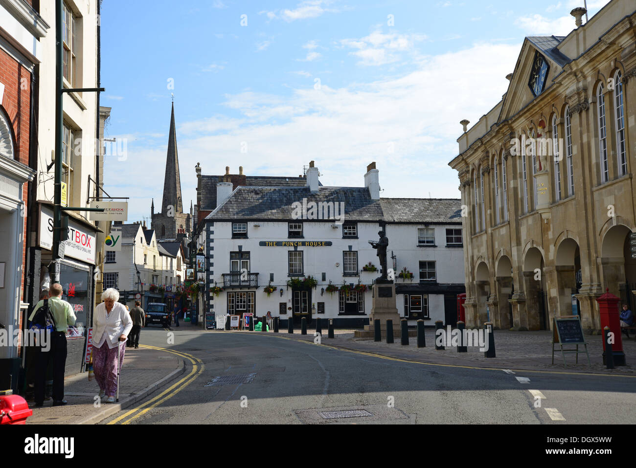 Agincourt Square showing Shire Hall, Monmouth, Monmouthshire, Wales, United Kingdom Stock Photo