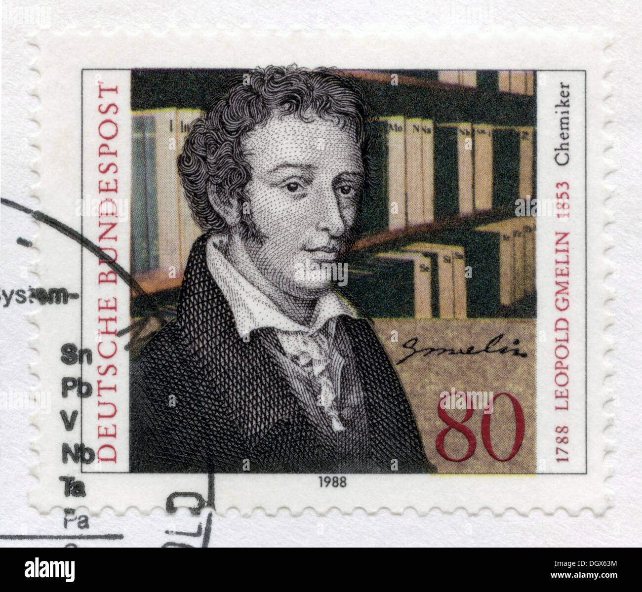 Germany postage stamp depicting Leopold Gmelin, a German chemist Stock Photo