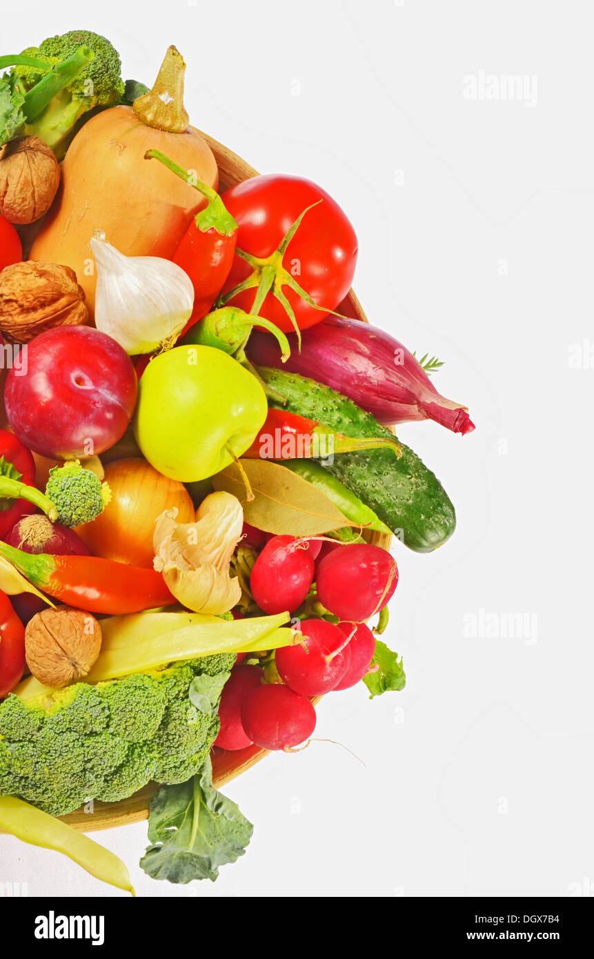 Fresh Bio Vegetable in a Basket Stock Photo