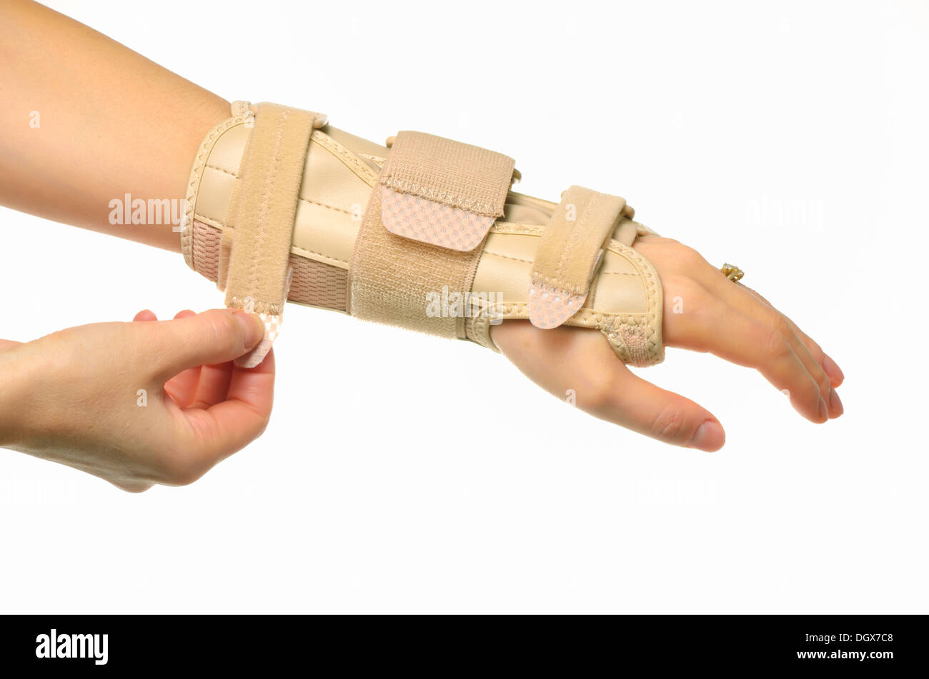 hand with a wrist brace isolated Stock Photo Alamy