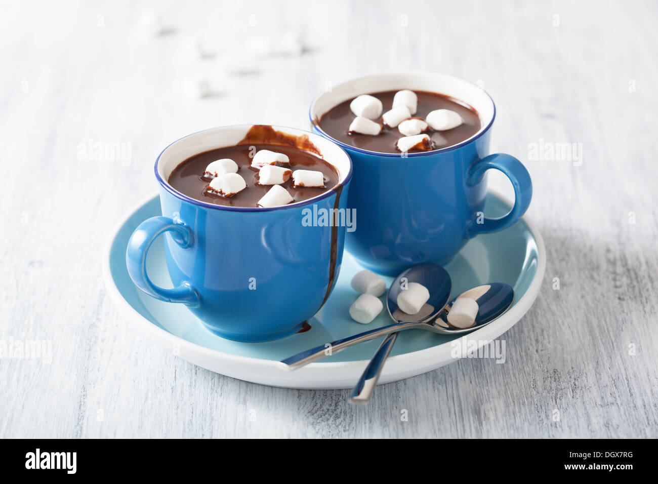 hot chocolate with small marshmallows Stock Photo