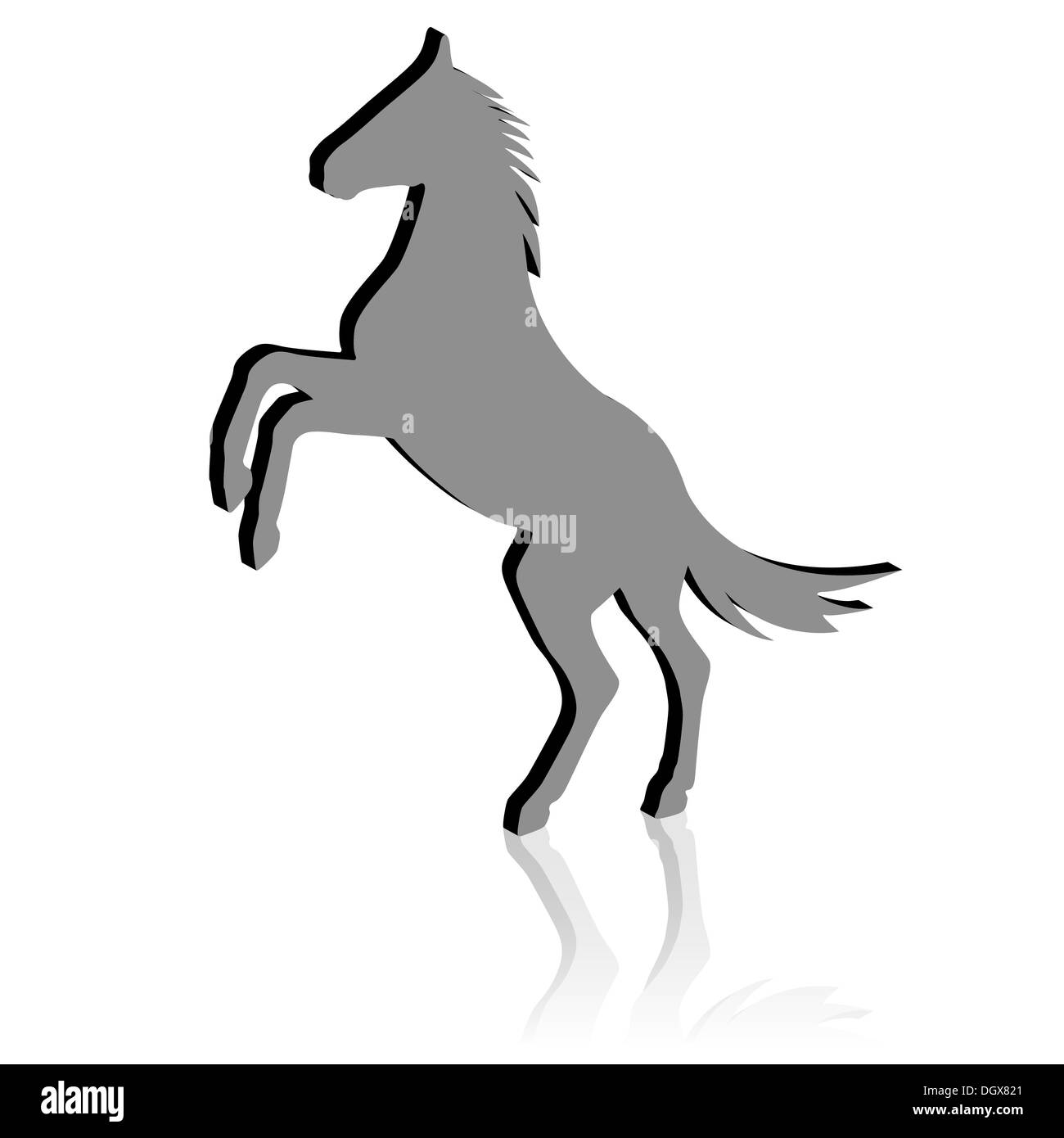 rearing up horse silhouette Stock Photo - Alamy