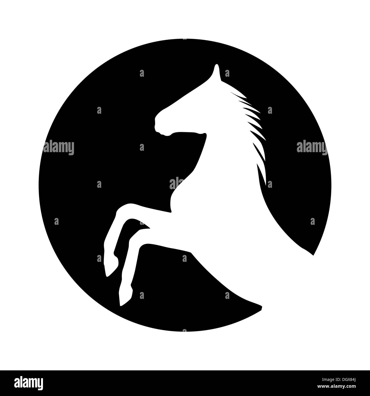 rearing up horse silhouette Stock Photo - Alamy
