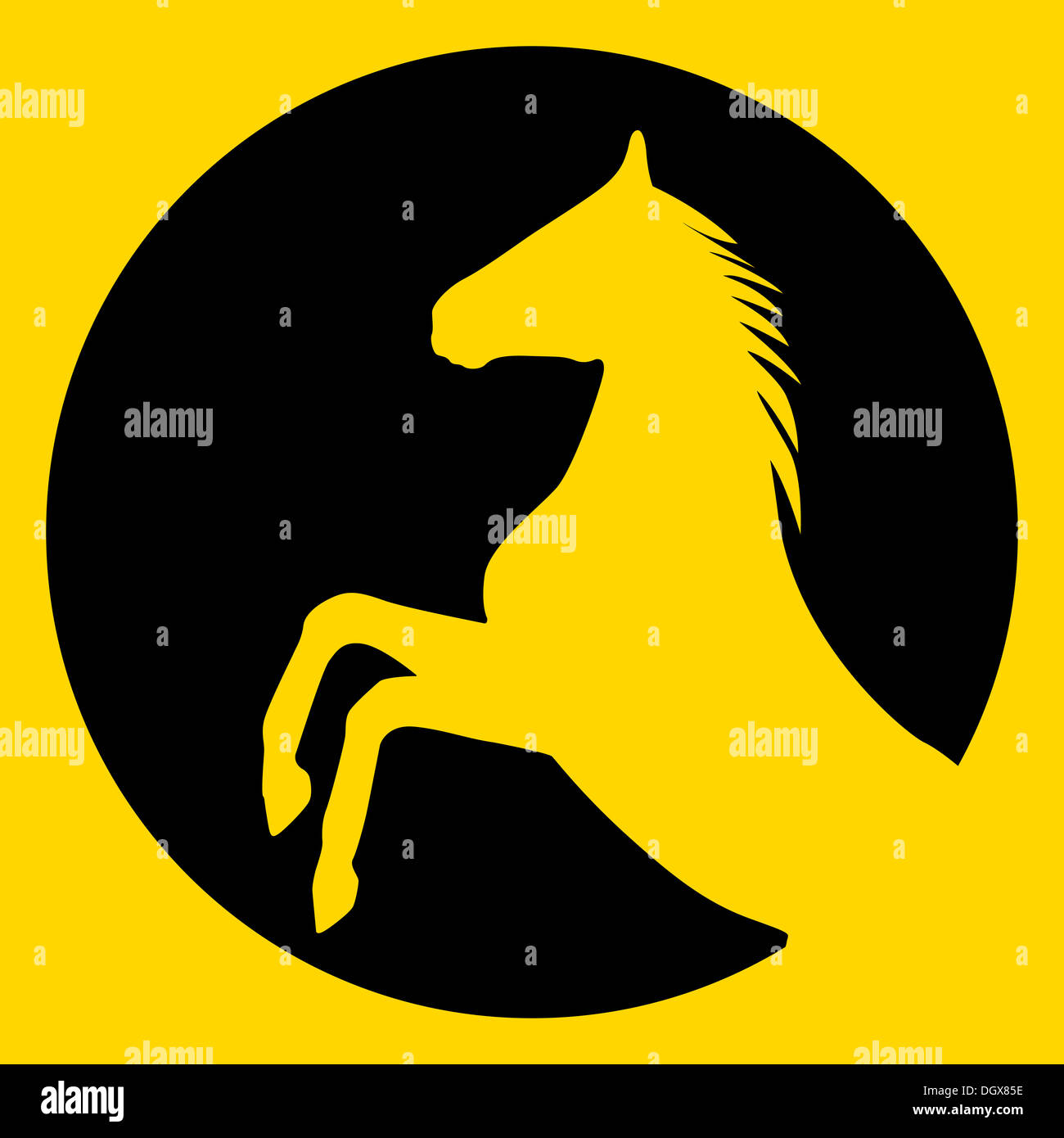 rearing up horse silhouette Stock Photo - Alamy