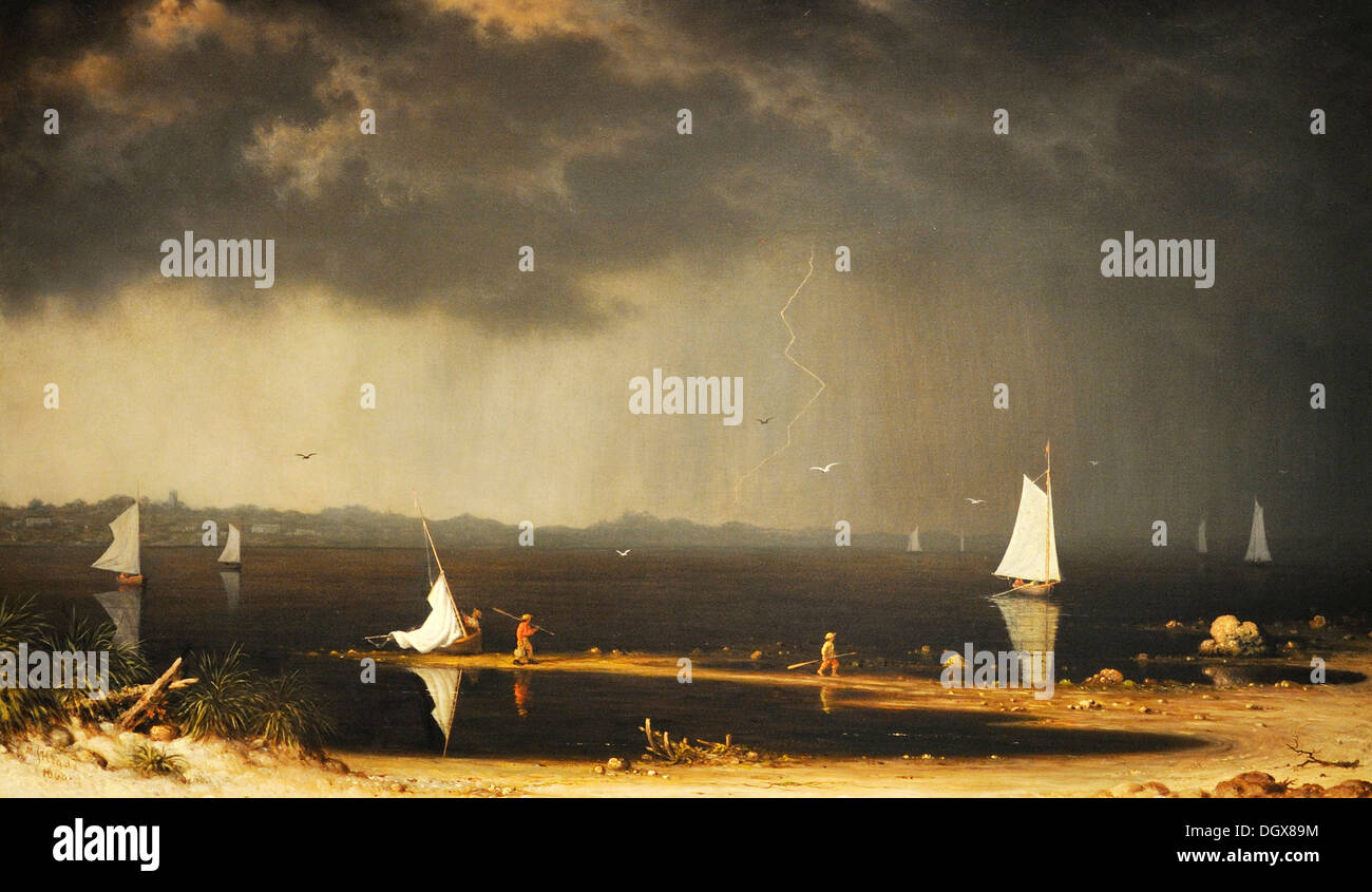 Thunderstorm on Narragansett Bay - by Martin Johnson Heade, 1868 Stock Photo