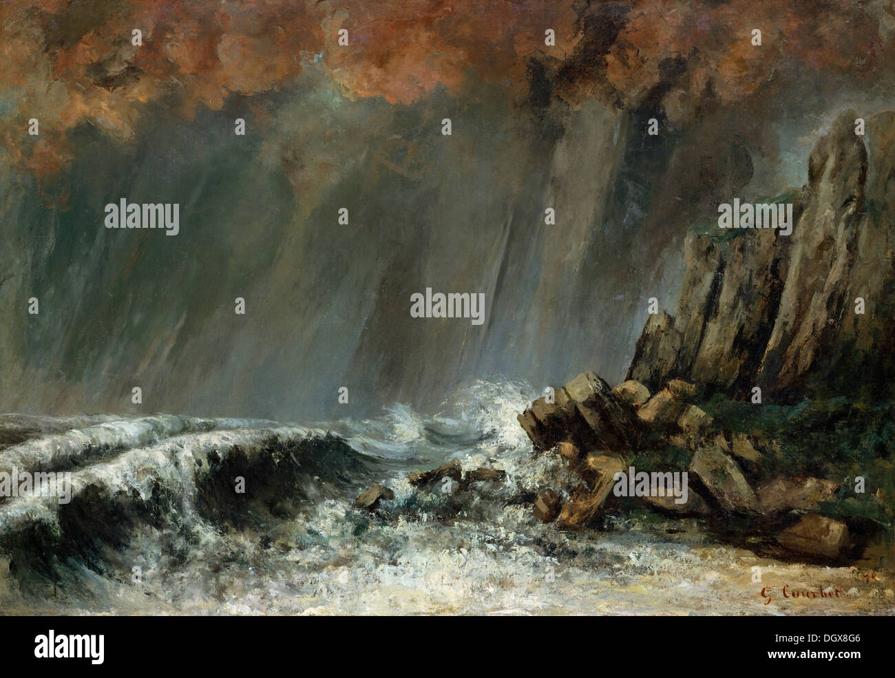 Marine: The Waterspout - by Gustave Courbet, 1870 Stock Photo