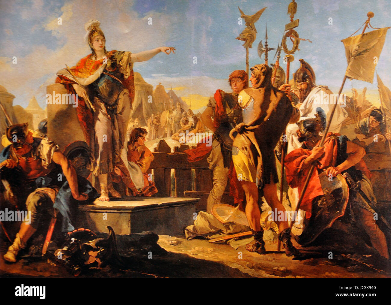 Queen Zenobia Addressing Her Soldiers - by Giovanni Battista Tiepolo, 1730