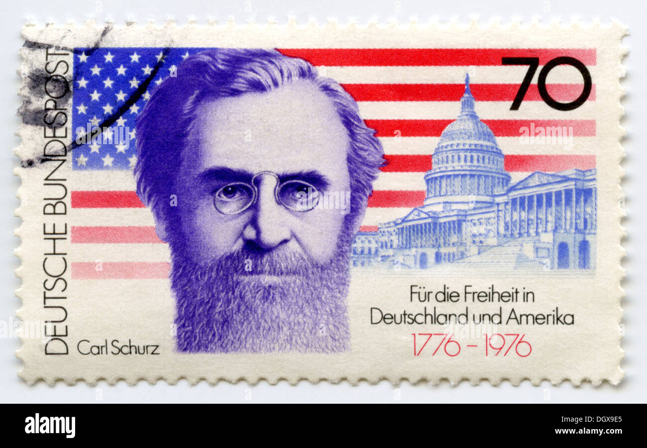 Germany postage stamp depicting Carl Schurz Stock Photo