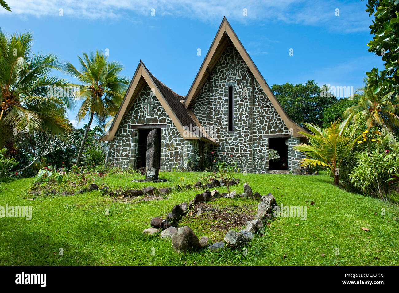 Stone church, Insel Kvato, Alotau, Papua New Guinea Stock Photo