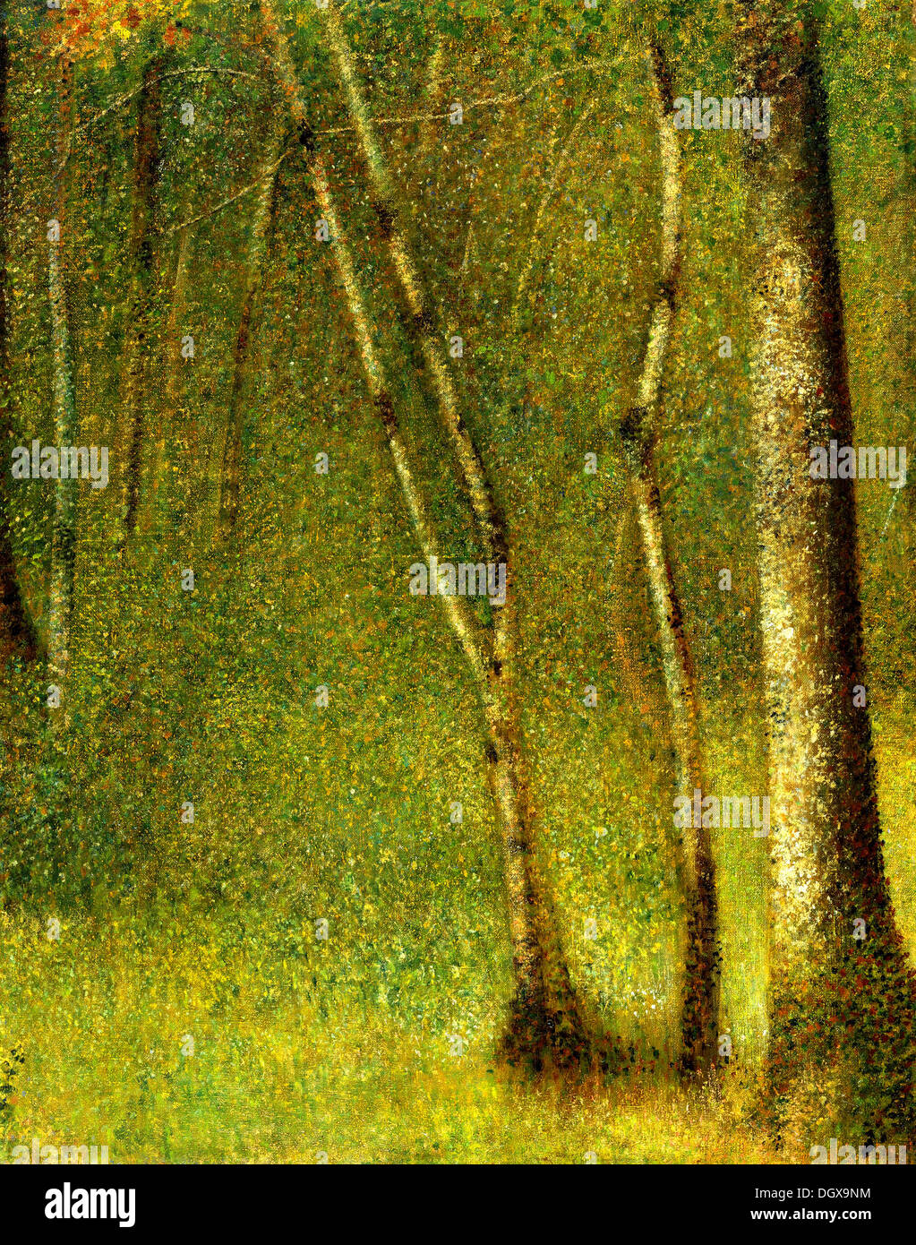 The Forest at Pontaubert - by Georges Seurat, 1881 Stock Photo