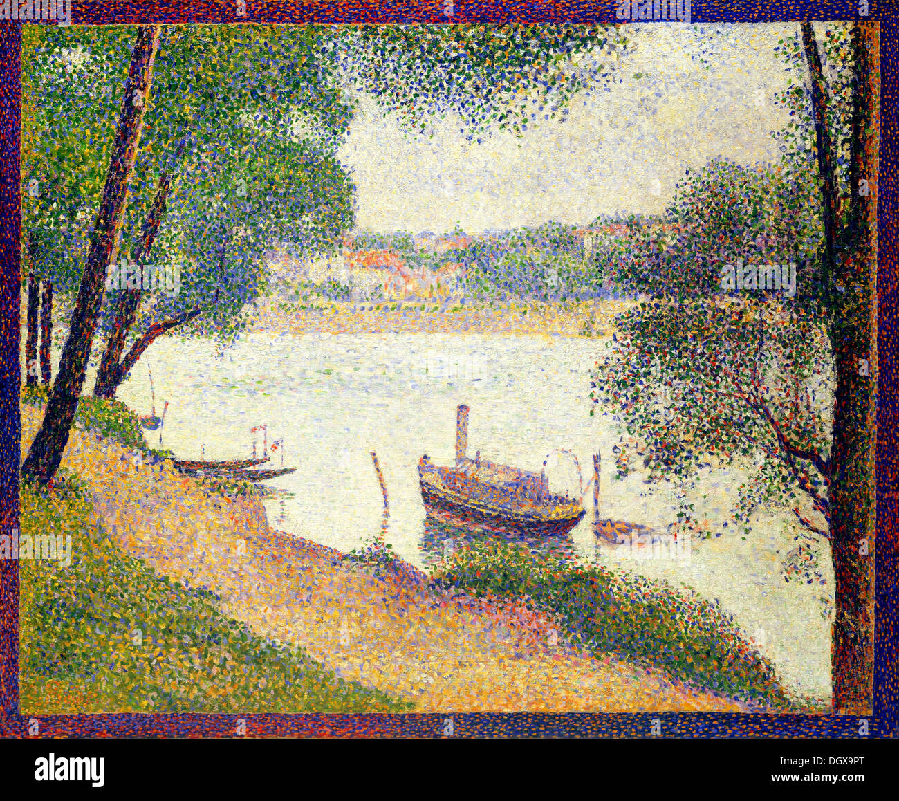 Gray Weather, Grande Jatte - by Georges Seurat, 1888 Stock Photo