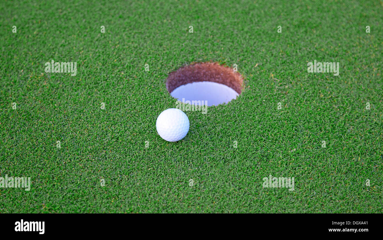 Golf ball on the green grass Stock Photo Alamy