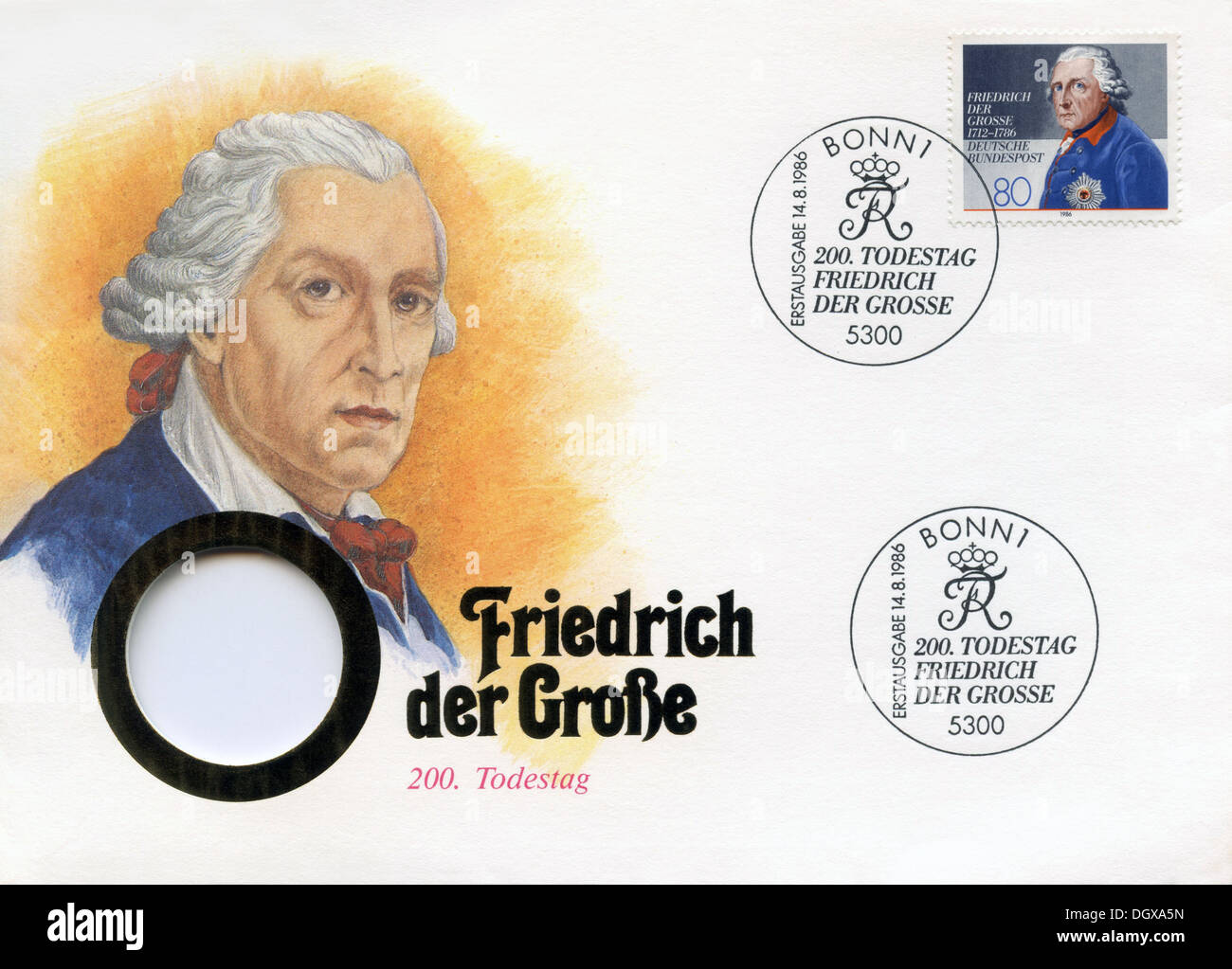 Germany First Day Cover envelope with a stamp depicting King Frederick