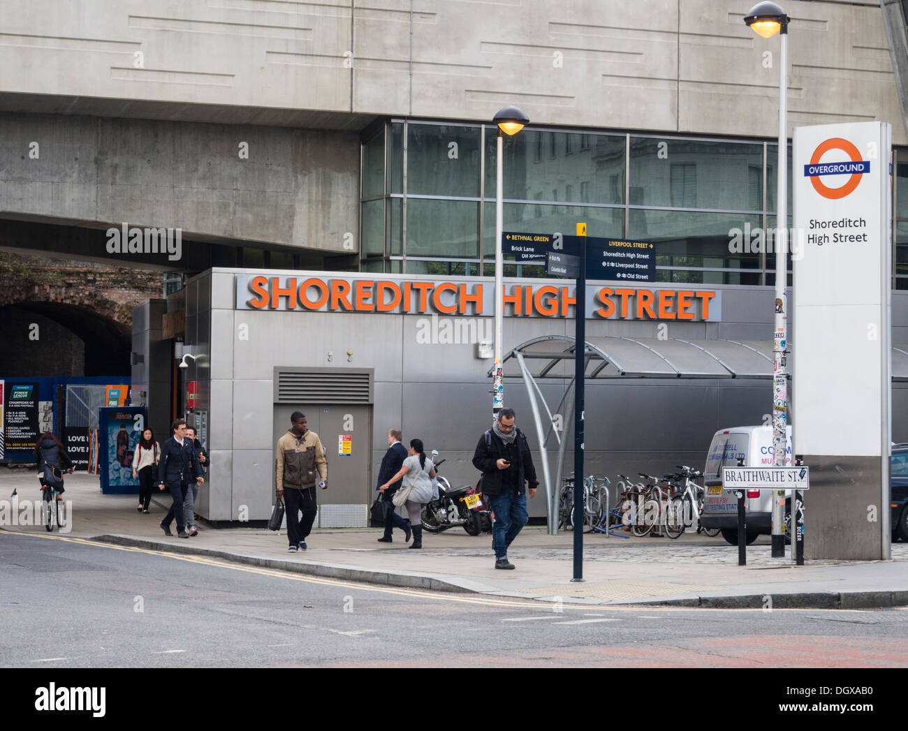 Shoreditch High Street Station in east London Stock Photo