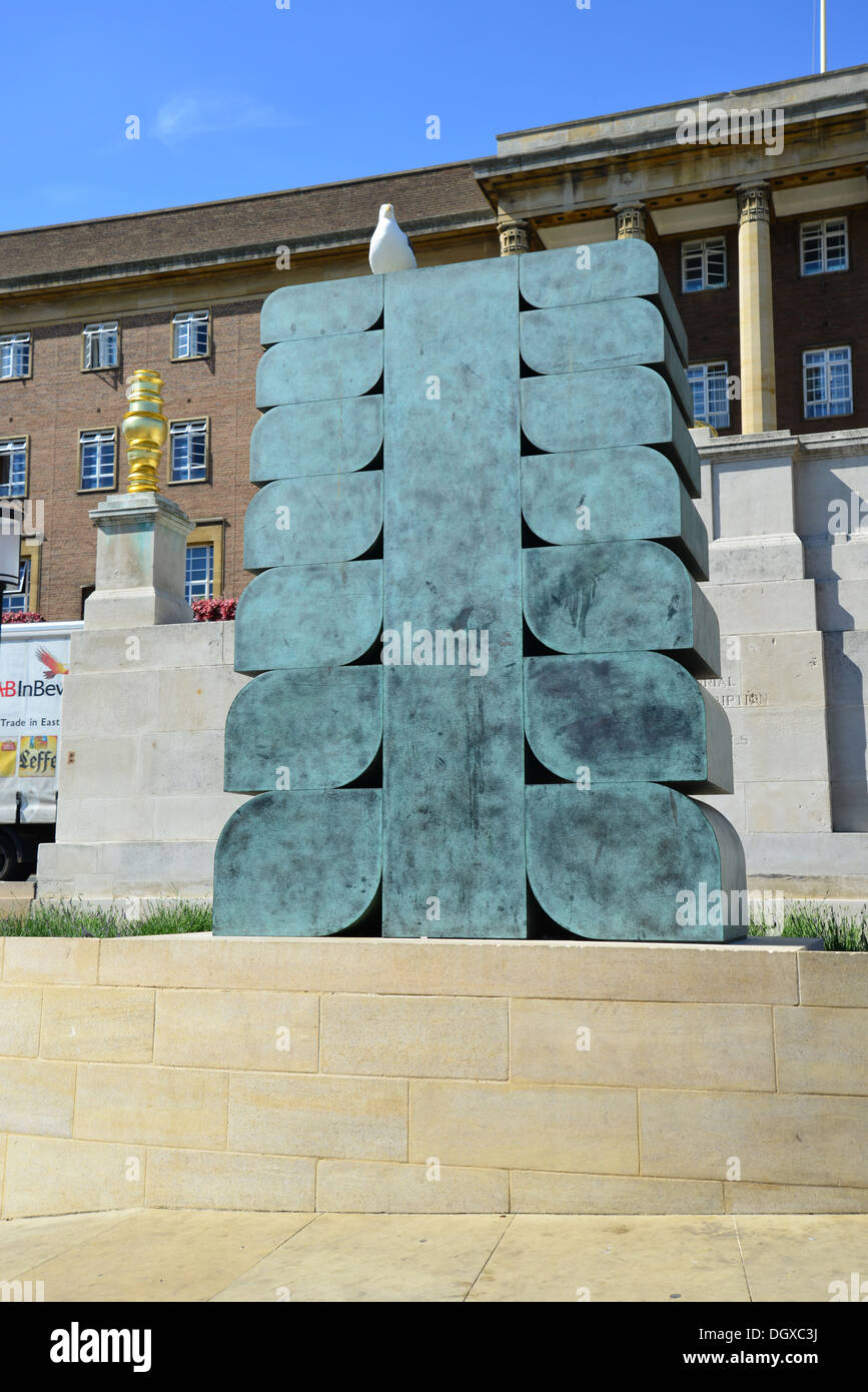 'Breath' sculpture by Norwich City Hall, St Peters Street, Norwich, Norfolk, England, United