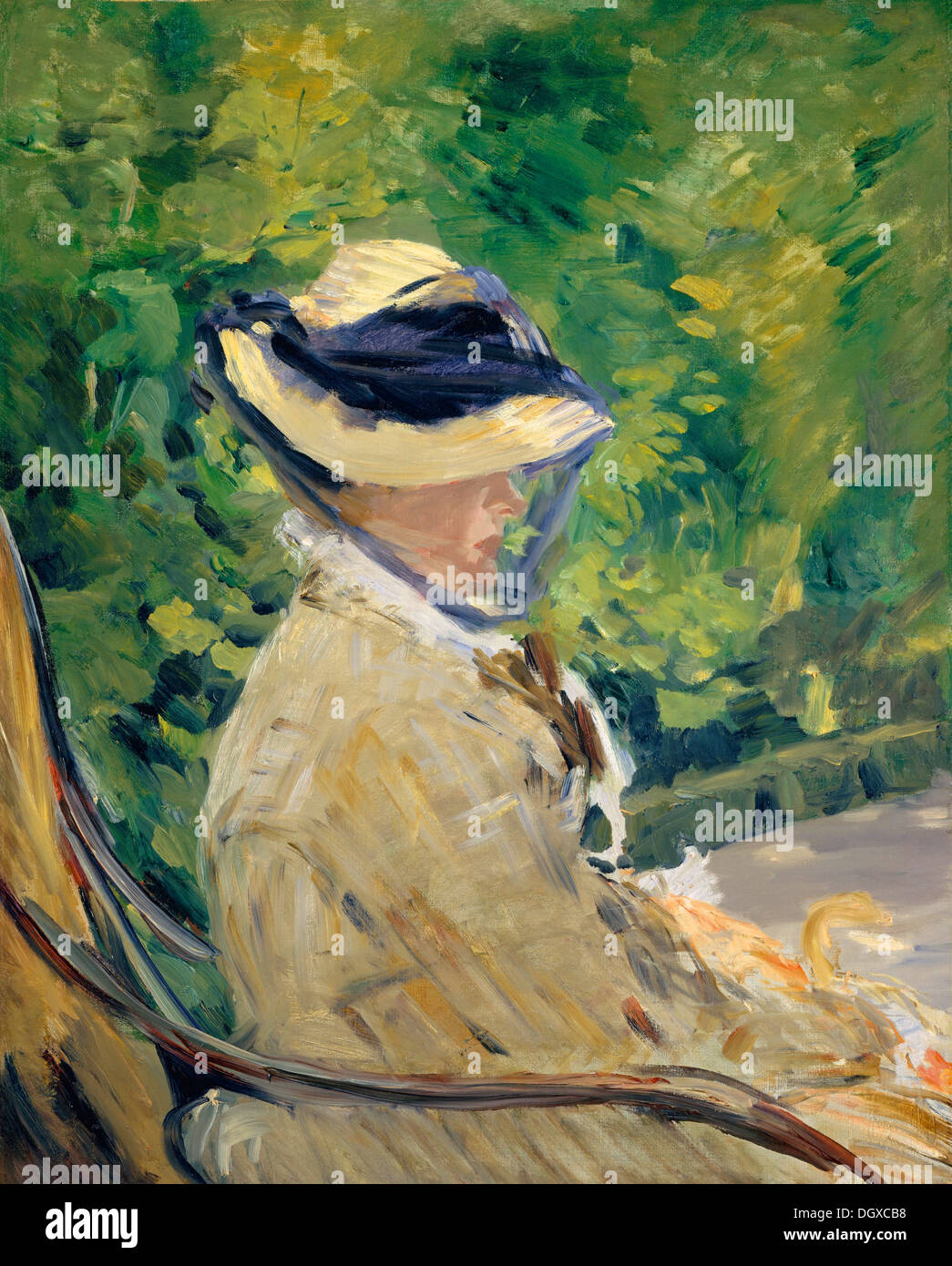 Madame Manet (Suzanne Leenhoff) at Bellevue - by Édouard Manet, 1880 Stock Photo