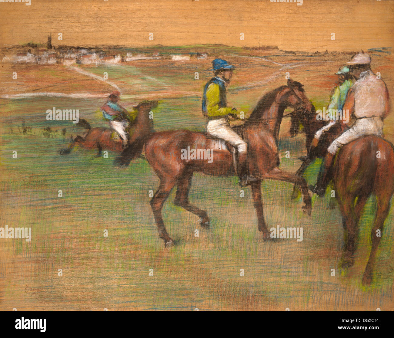 Race Horses - by Edgar Degas, 1888 Stock Photo