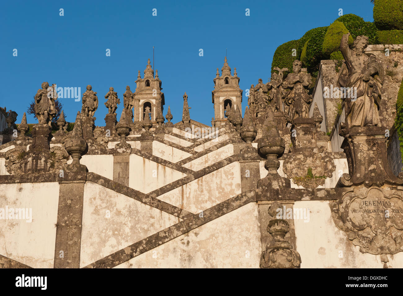 Bom Jesus do Monte Sanctuary, Baroque Stairs, Braga, Minho, Portugal Stock Photo