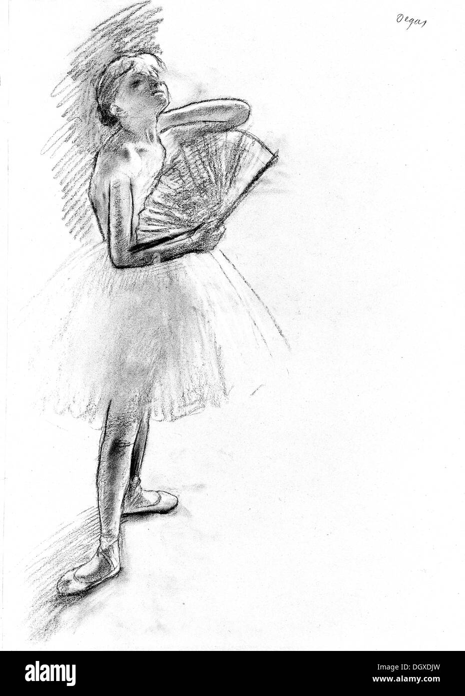 Dancer with a Fan - by Edgar Degas, 1880 Stock Photo