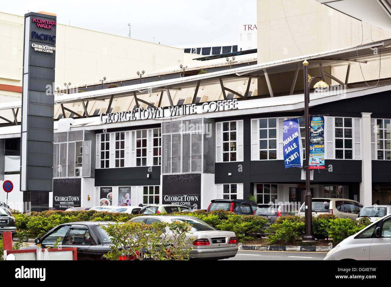 George Town White Coffee restaurant at Komtar Walk, George Town, Penang, Malaysia Stock Photo