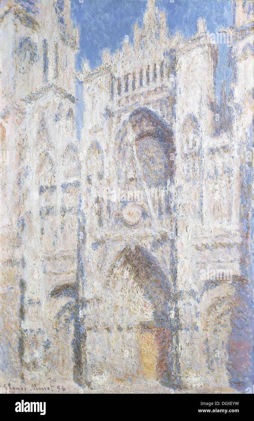クロード・モネWestern Portal of Rouen Cathedral Rouen Cathedral: The Portal (Sunlight) - by Claude Monet, 1894
