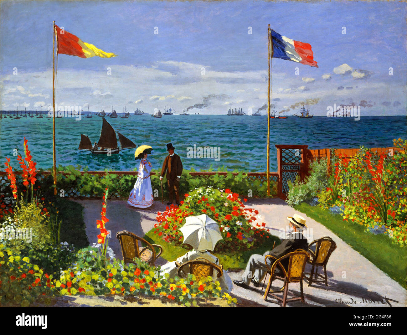 The Garden at SainteAdresse by Claude 1867 Stock Photo Alamy