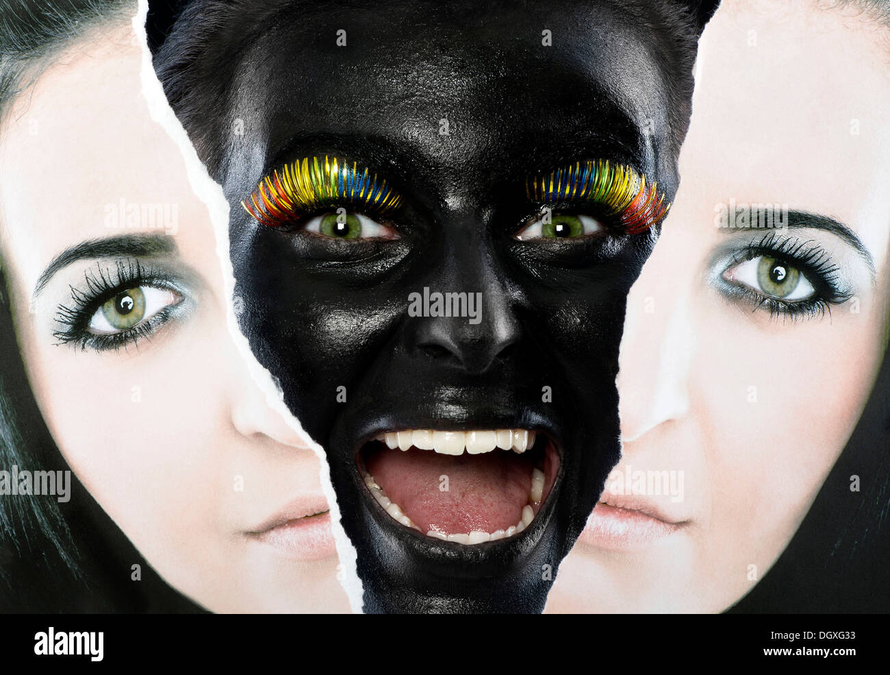Black facepaint hi-res stock photography and images - Alamy