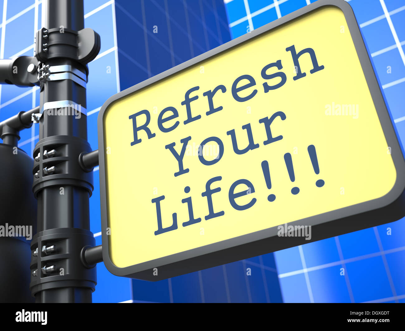 Business Concept. Refresh Your Life Roadsign. Stock Photo