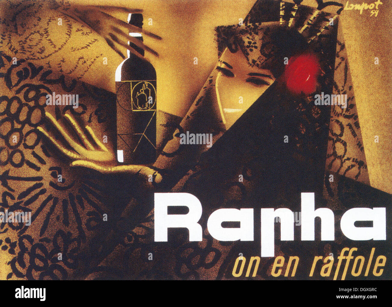 Rapha - by Charles Loupot, vintage poster - Editorial use only. Stock Photo