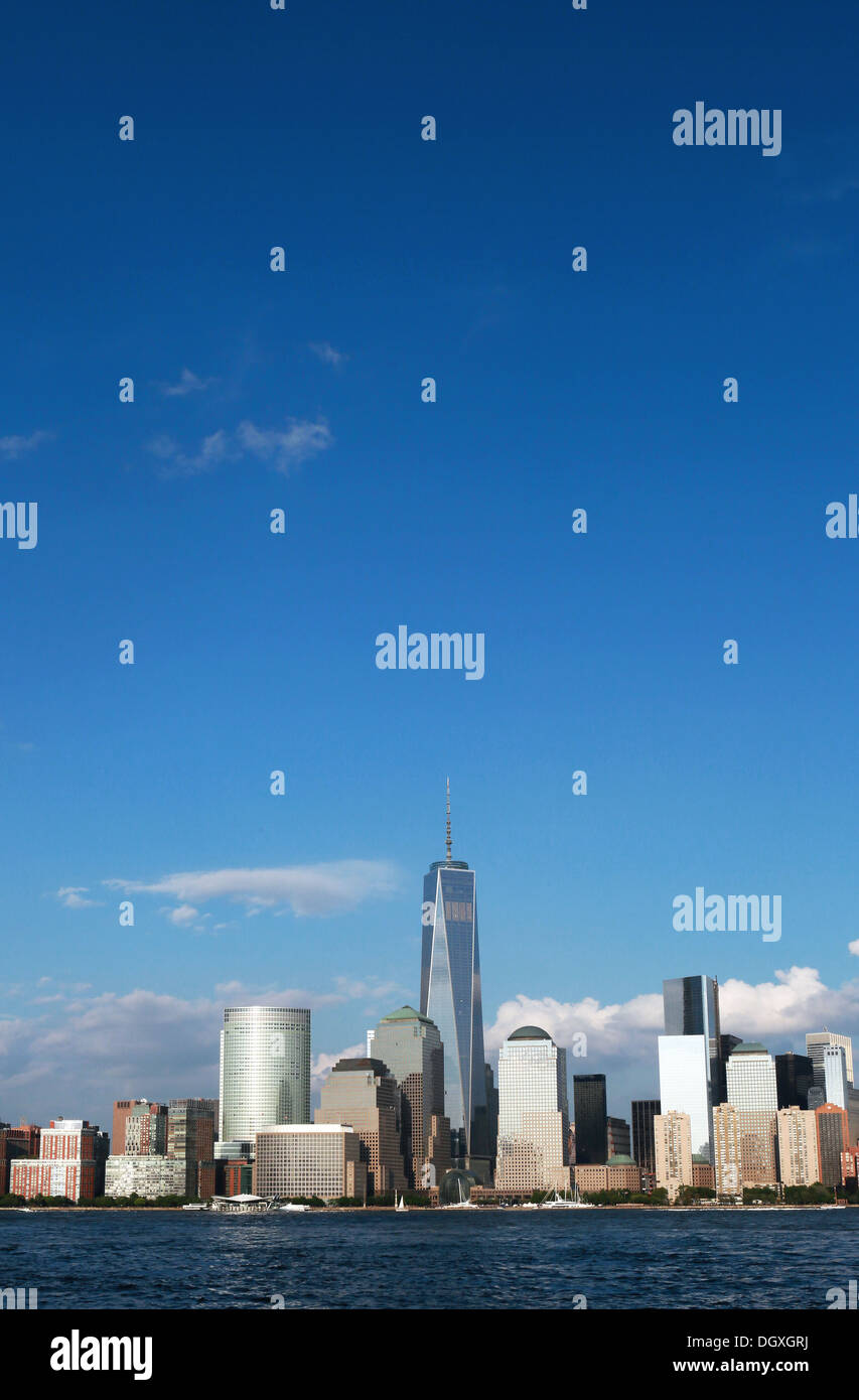 The new Manhattan skyline including One World Trade Center, New York City, USA. Stock Photo