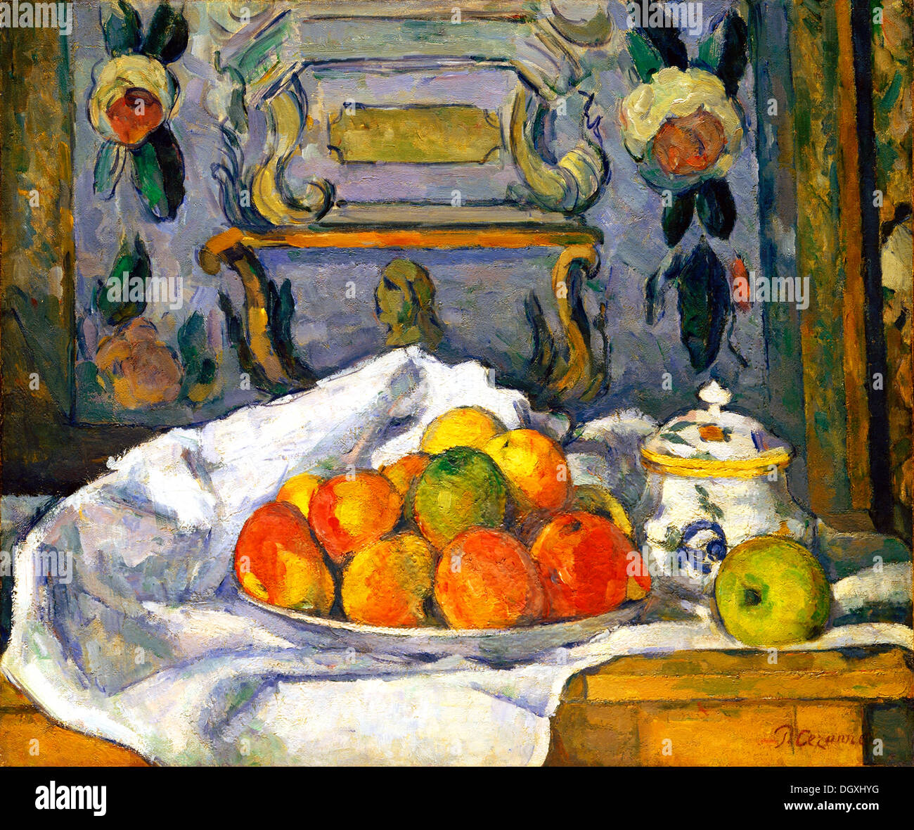 Still Life: Dish of Apples - by Paul Cézanne, 1877 Stock Photo