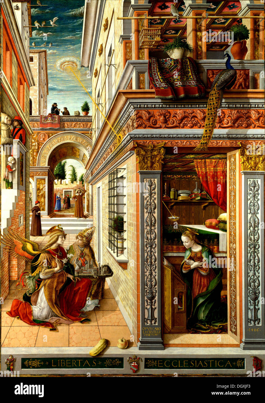 Carlo Crivelli - The Annunciation with Saint Emidius, 1486 Stock Photo