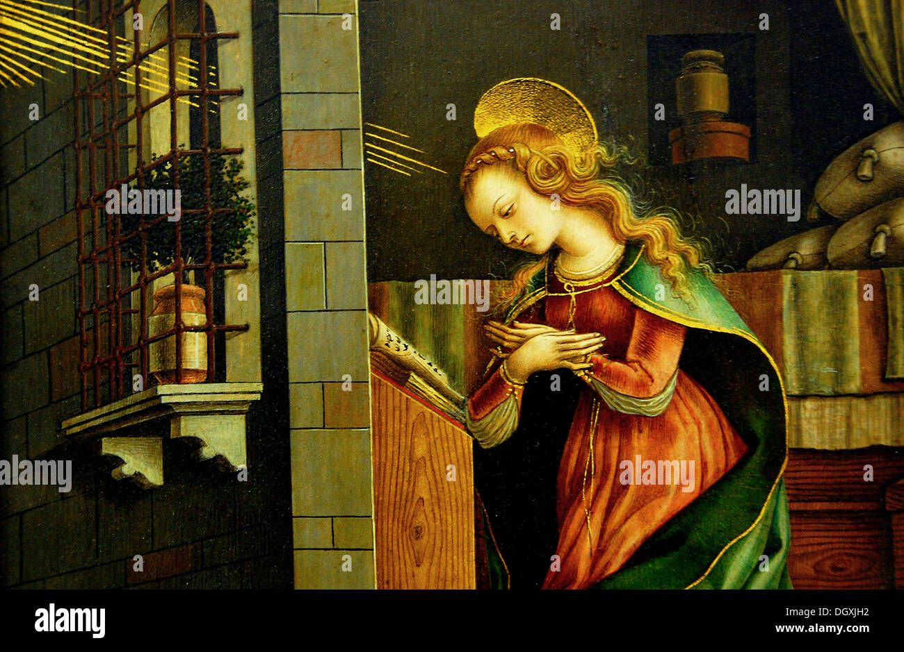 The Virgin Annunciate - by Carlo Crivelli, 1400s Stock Photo