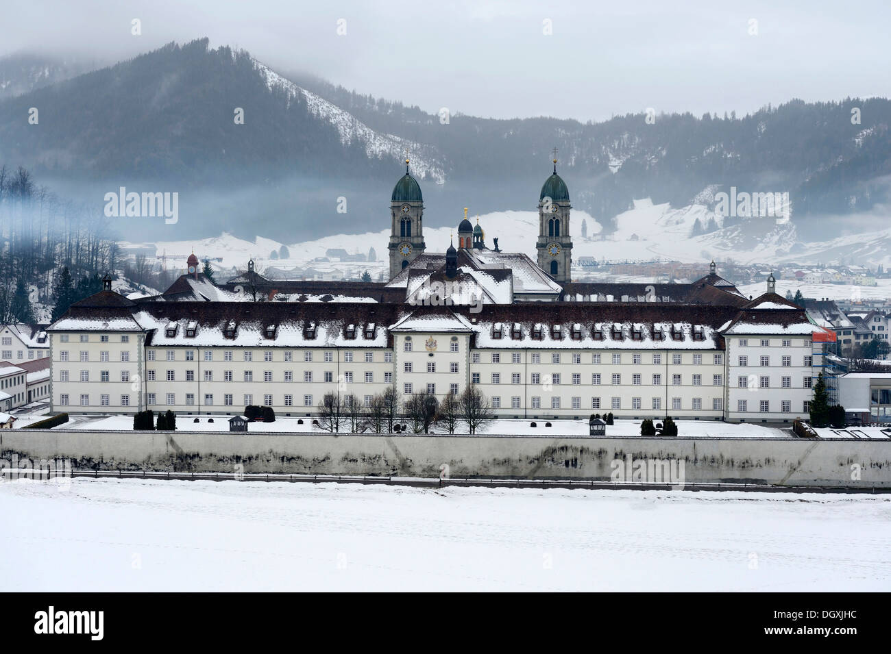 Benedictine Abbey, place of pilgrimage, Einsiedeln, Canton of Schwyz, Switzerland Stock Photo