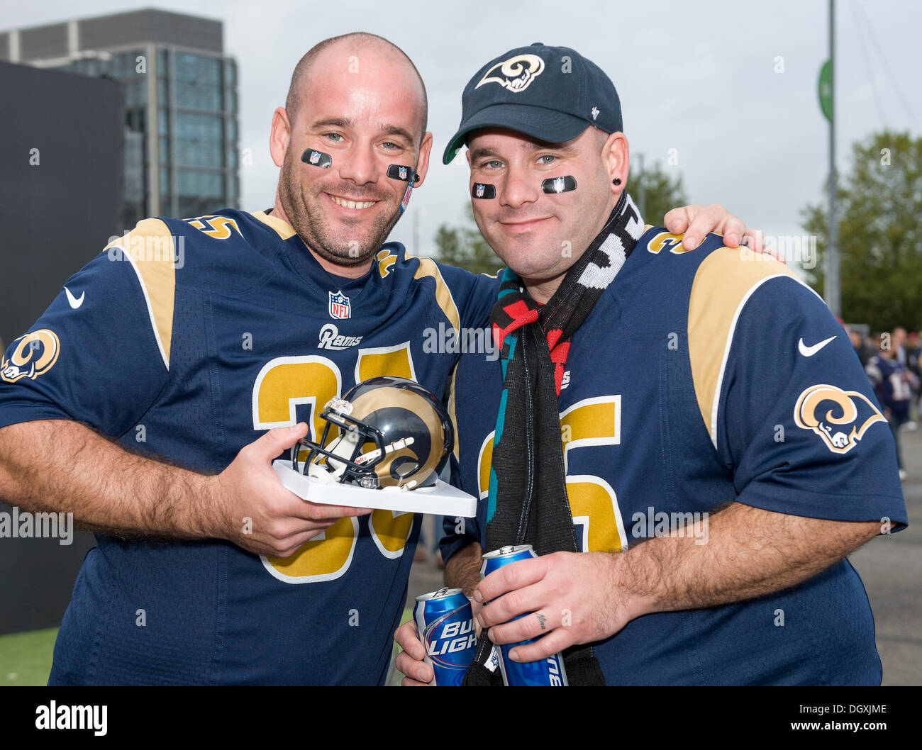 London, UK. 27th Oct, 2013. Fans purchase NFL products prior to the NFL International Series game San Francisco 49ers v Jacksonville Jaguars at Wembley Stadium. Credit:  Action Plus Sports/Alamy Live News Stock Photo