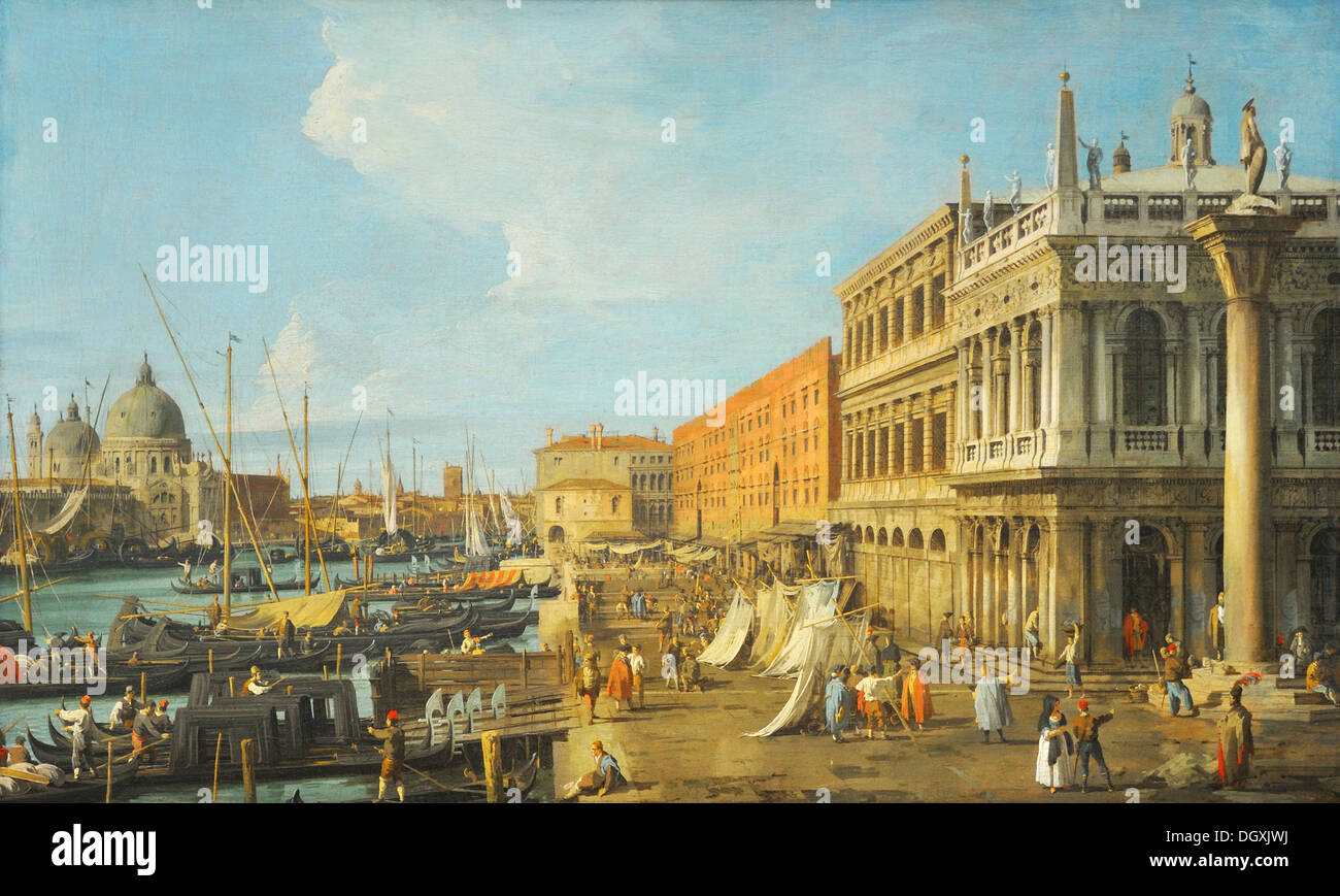 The Molo, Venice - by Canaletto, 1735 Stock Photo