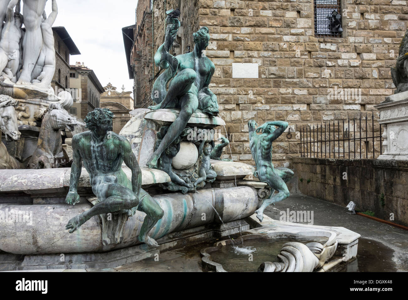 Fountain of Neptune on Piazza della Signoria in Florence, Italy Stock Photo