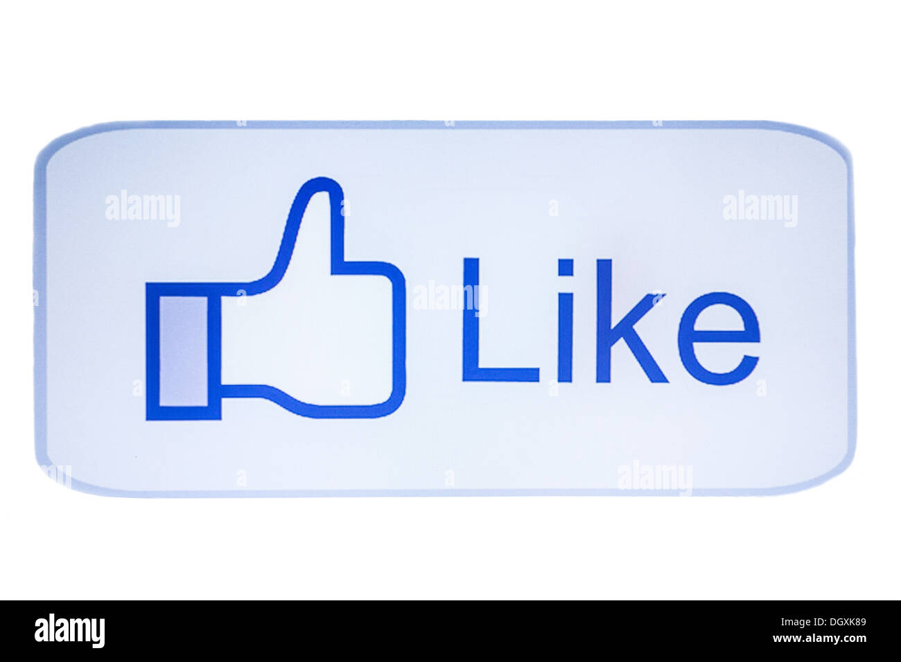 Like button closeup on white background Stock Photo