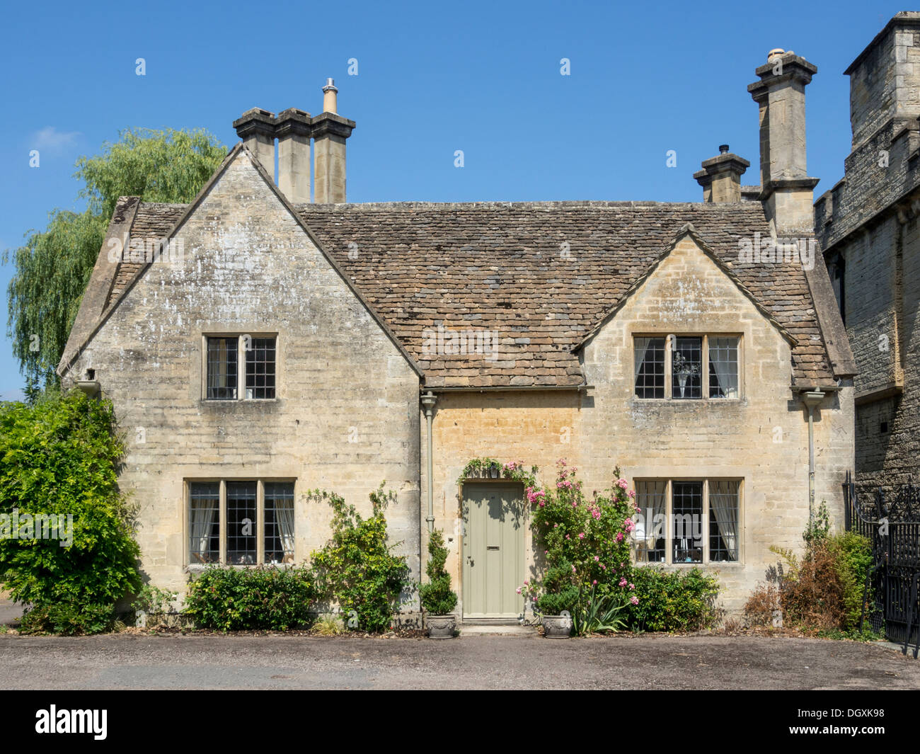 Traditional Cotswold cottage in the town of Cirencester in Gloucestershire, England Stock Photo