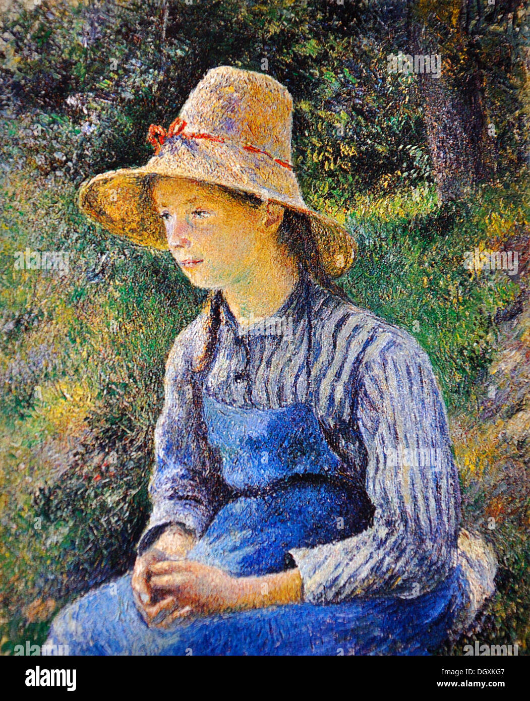 Camille Pissarro - Peasant Girl with a Straw Hat, 1889 Stock Photo