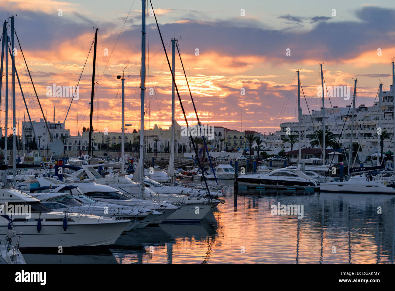 Portugal, the Algarve, Vilamoura Marina at sunset Stock Photo Alamy