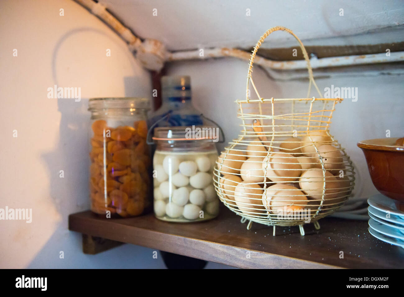 Preserving food in the cellar to keep it cool in the 20e century Stock