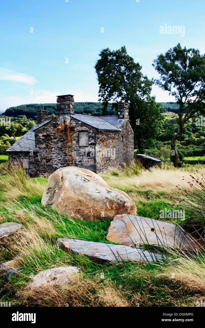 An old cottage near Dolwyddelan in the Snowdonia National Park, North Wales Stock Photo