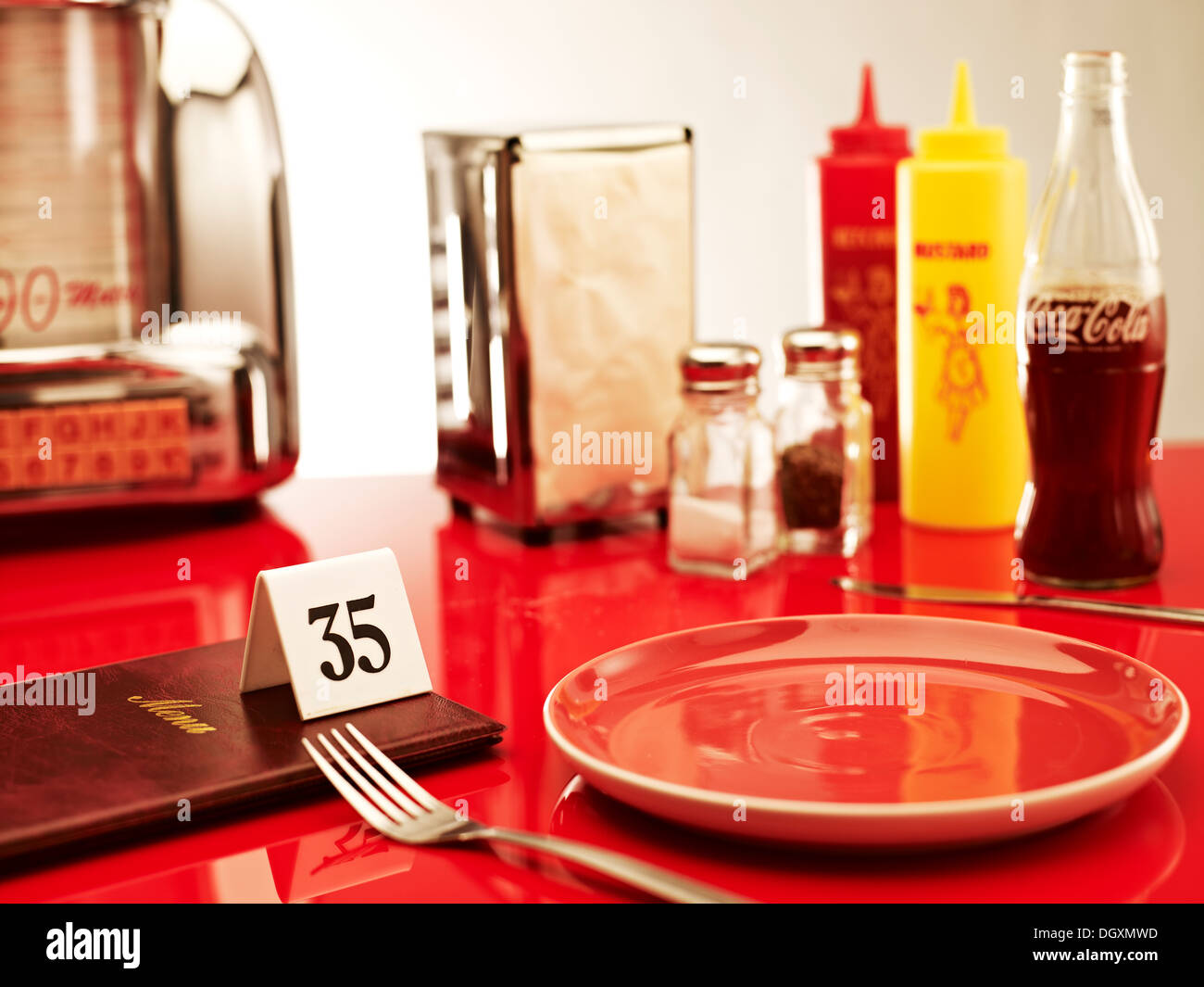 Empty plate American style diner Stock Photo