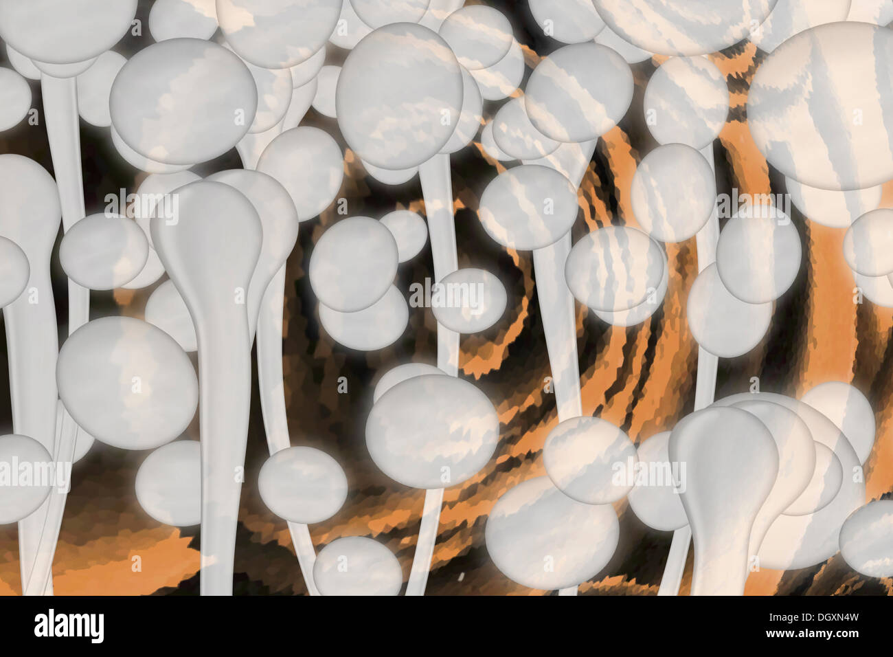Yeast cells, fungal spores, illustration Stock Photo