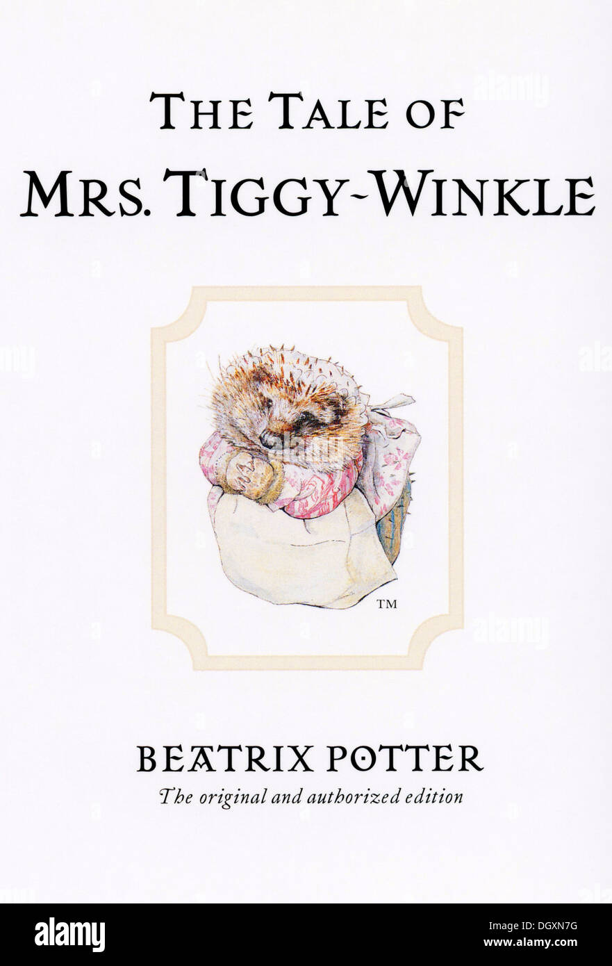 Beatrix Potter - The Tale of Mrs. Twiggy-Winkle book cover, 1905 Stock Photo