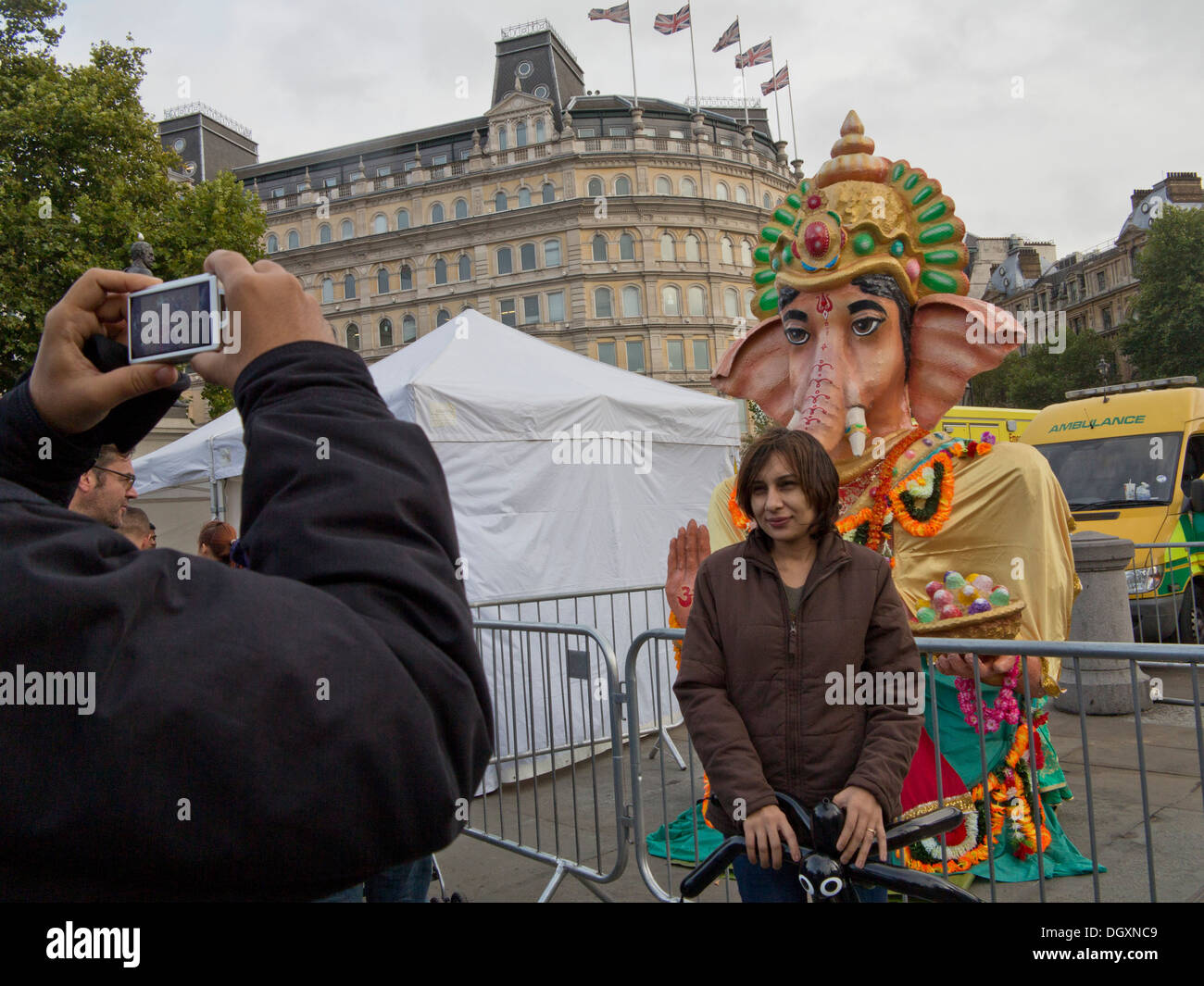 Diwali Hindu celebrations in Trafalgar Square, London, UK Stock Photo