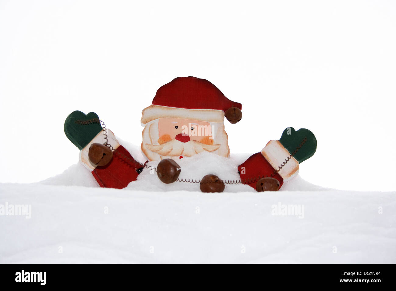 Santa Claus in snow, decoration Stock Photo