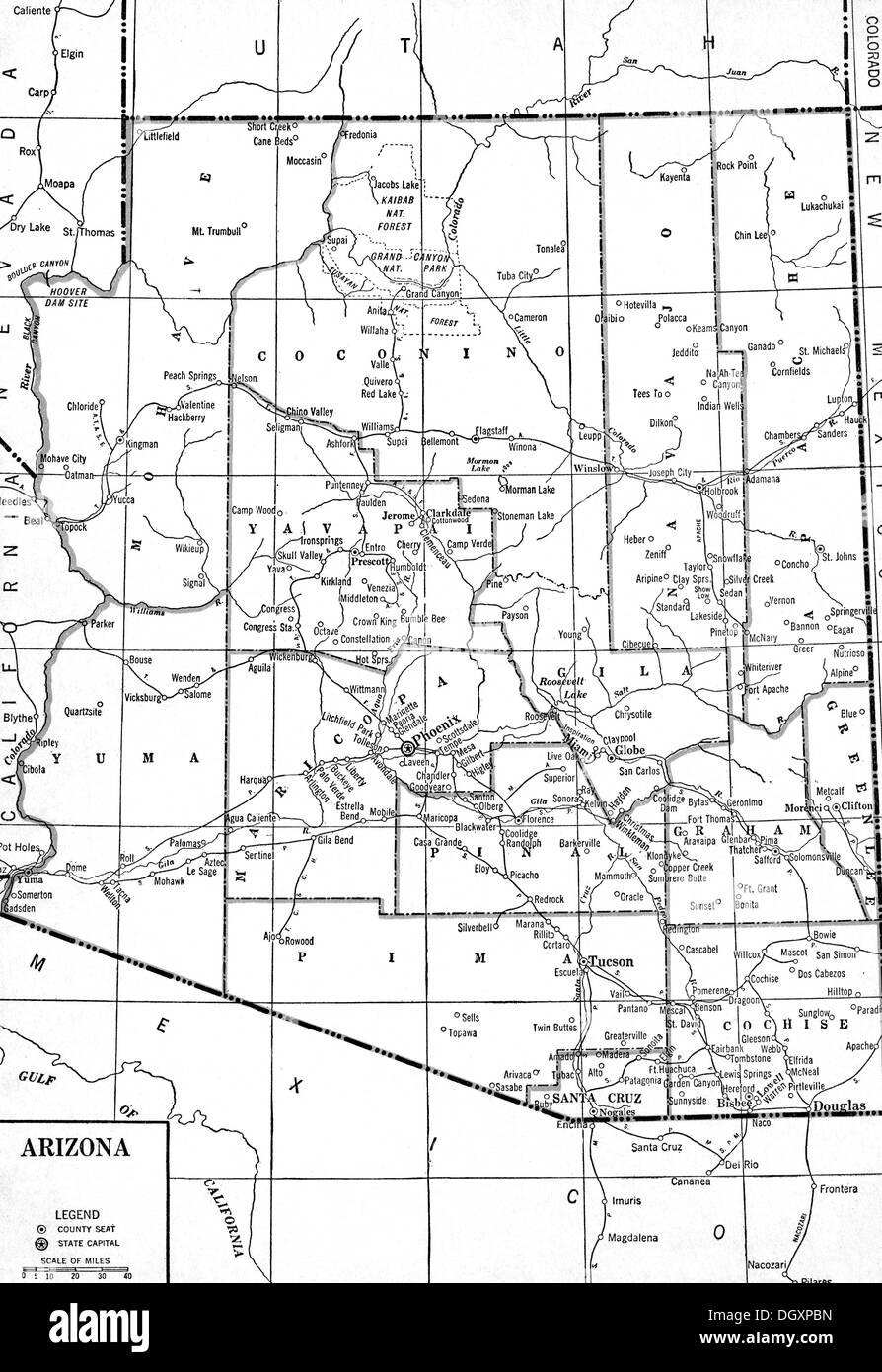 map-of-arizona-state-hi-res-stock-photography-and-images-alamy