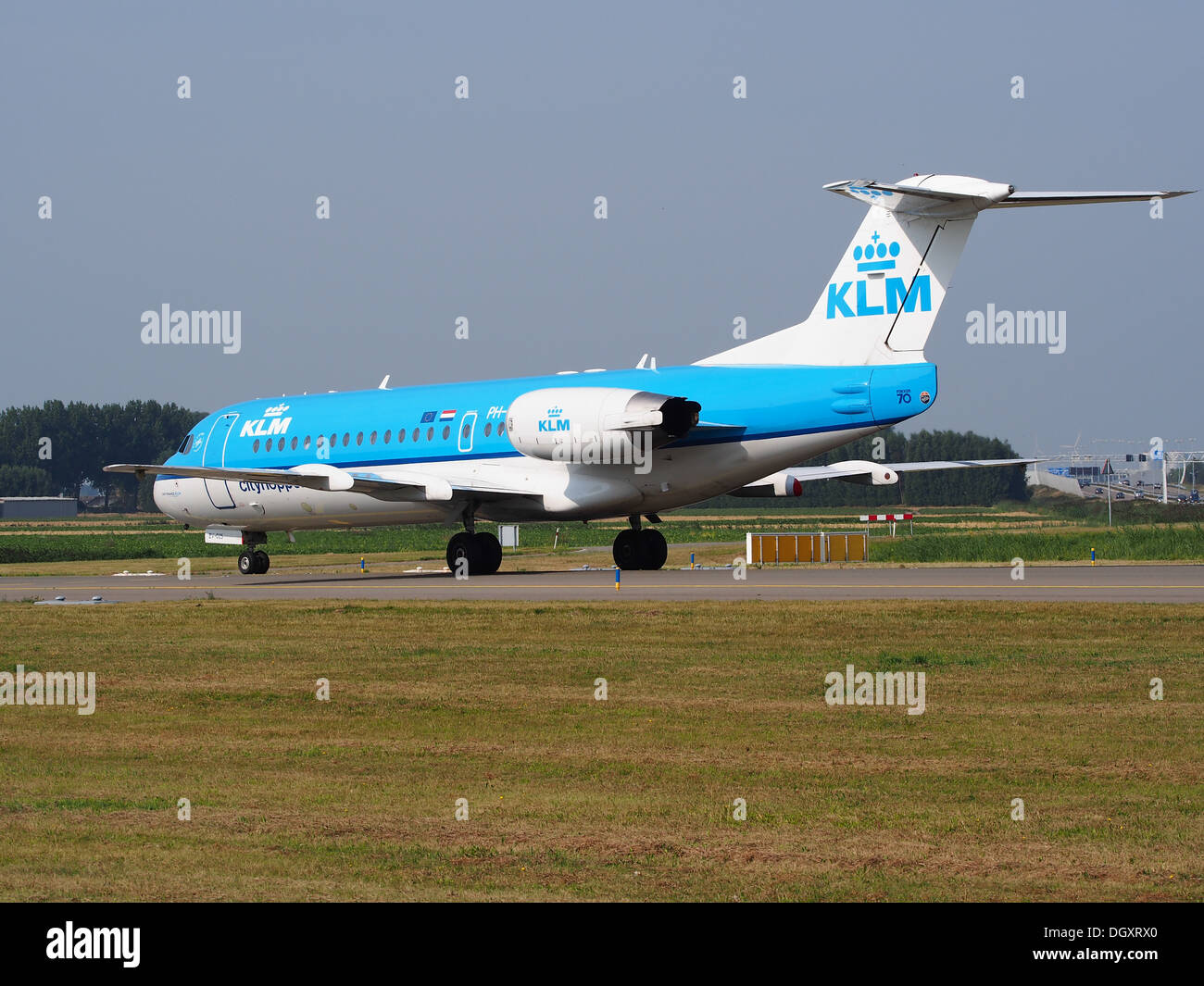 Klm fokker f70 jet airliner hi-res stock photography and
